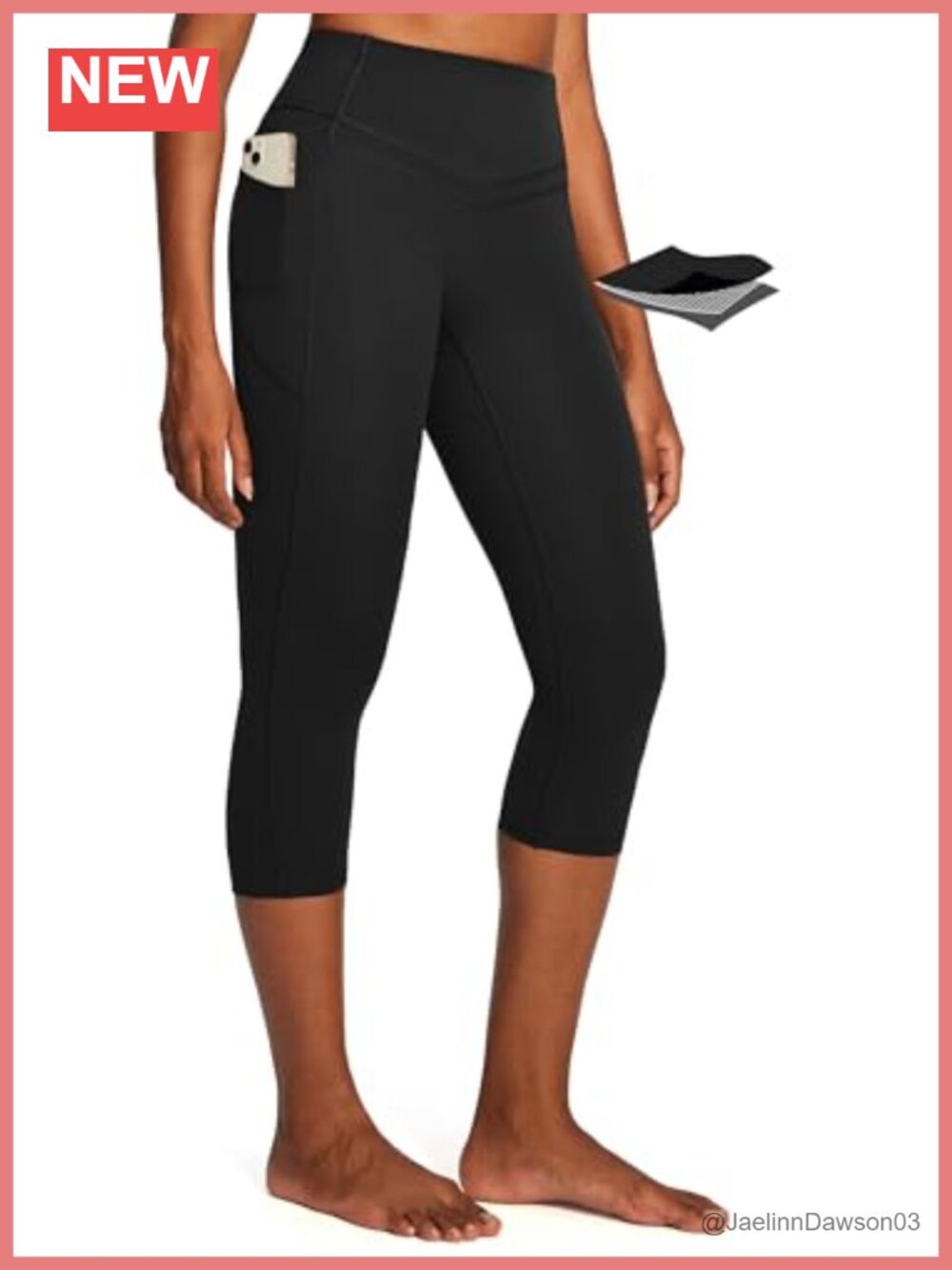 Women's High Waist Compression Capri Leggings with Pockets Yoga Workout Pants